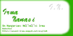 irma nanasi business card